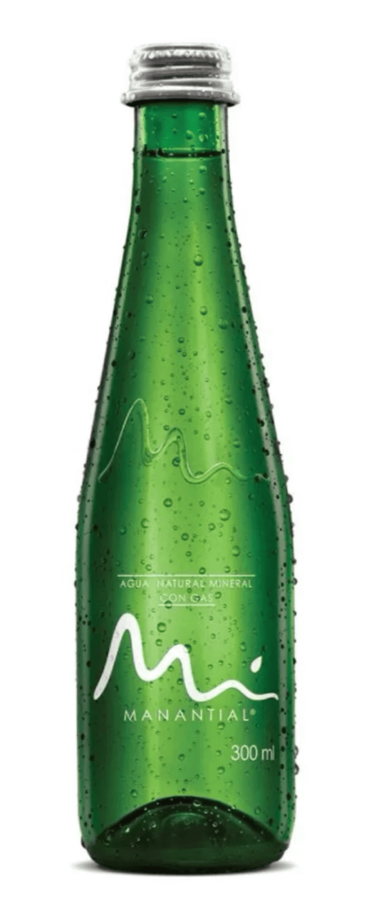 Agua con gas en botella de vidrio (300 ml)