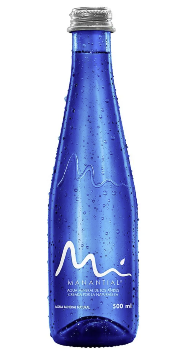 Agua sin gas en botella de vidrio (500 ml)