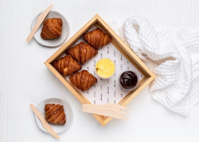 Mini Croissants with Jam and Butter