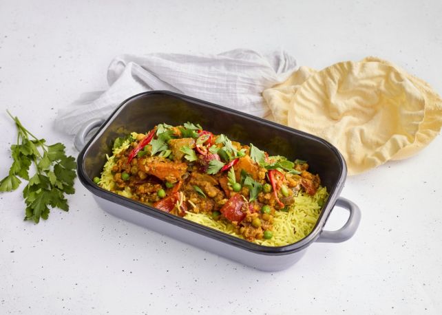 Vegetable Curry with Turmeric Rice