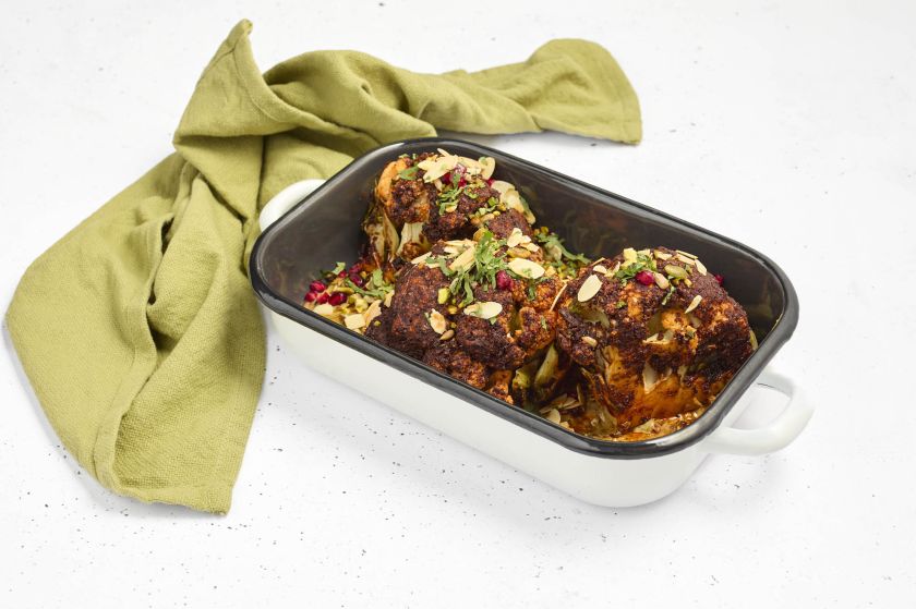 Roasted Cauliflower with Green Harissa