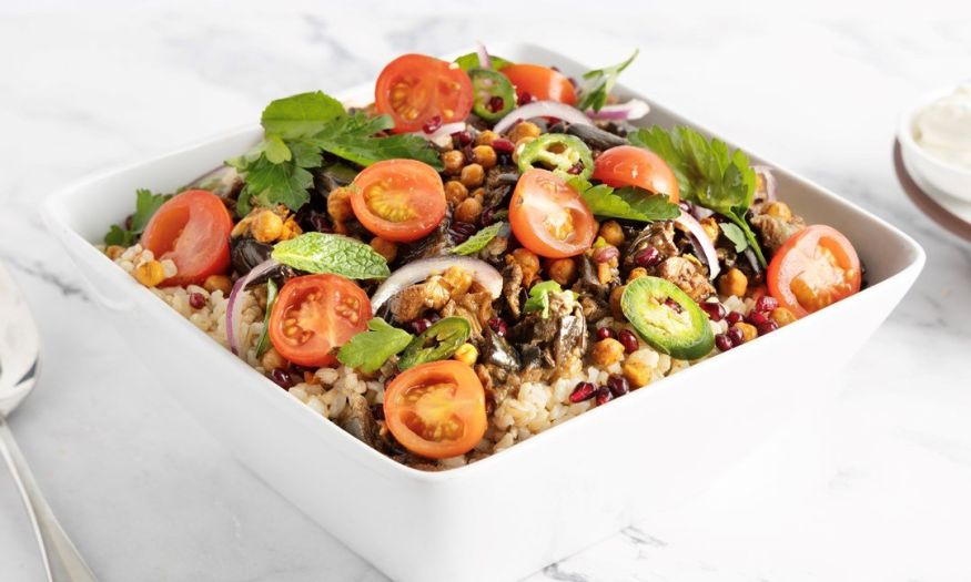 Moroccan Eggplant and Chickpea Salad