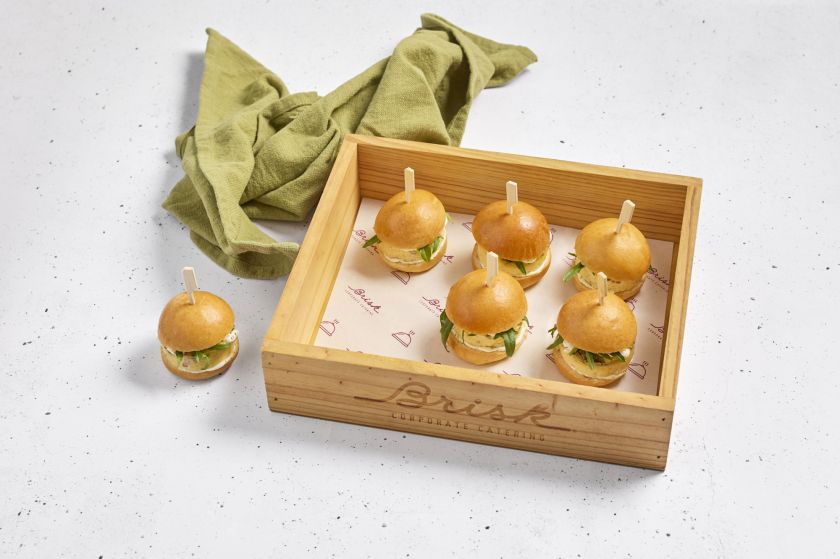 Smoked Salmon Souffle Slider with Dill Pesto