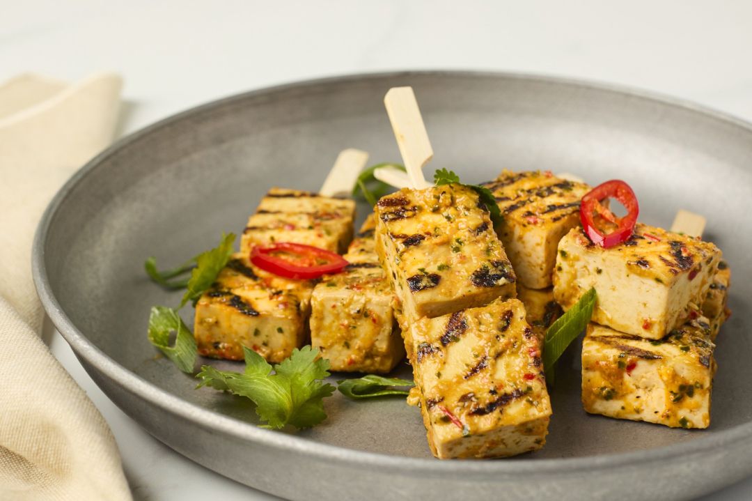 Chargrilled Tofu Skewer with Lime, Chilli and Garlic