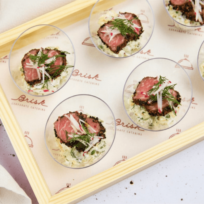 Salad Cups - Peppered Beef and Potato