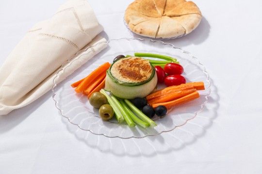 Mezze Appetizer Plate (P) on Plastic - ROOM TEMP