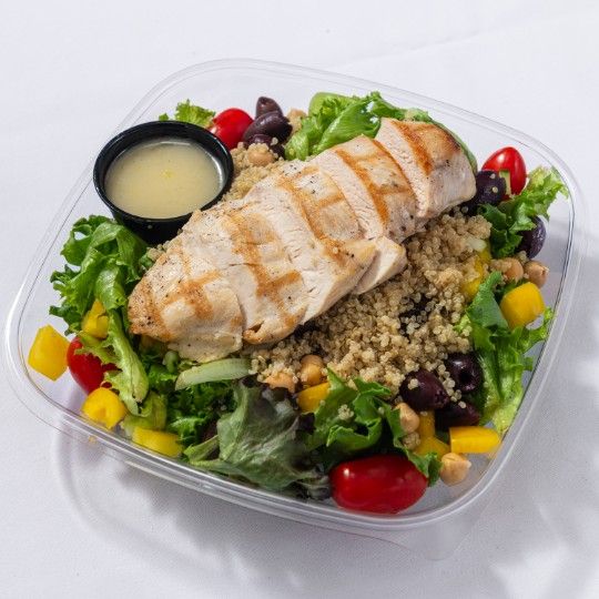 GLUTEN FREE Chicken Mediterranean Quinoa Bowl (M) on Plastic - ROOM TEMP MEAL
