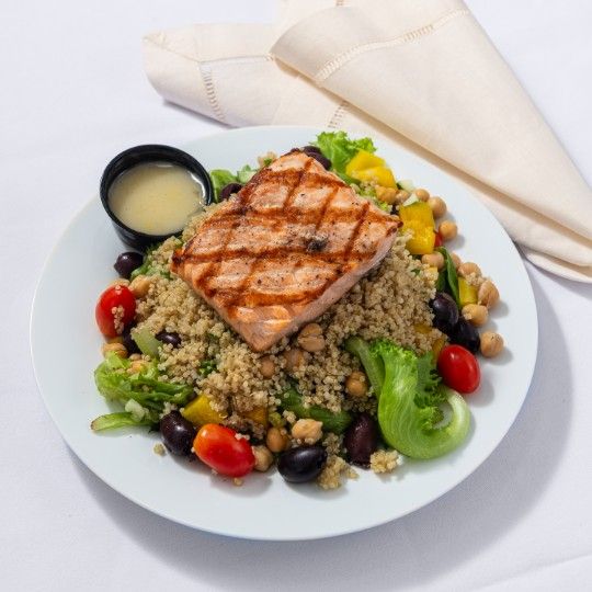 Salmon Mediterranean Quinoa Bowl (P) on China - ROOM TEMP