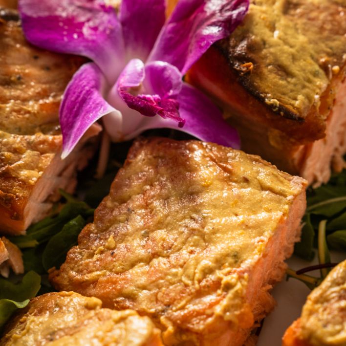 Slow Roasted Citrus Mustard Salmon (P)