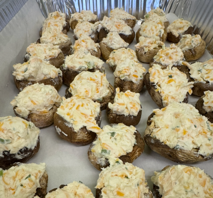 Three-Cheese Stuffed Mushrooms