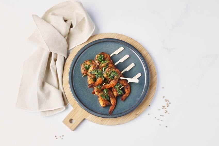 Grilled Prawn Skewer with Lemon Gremolata