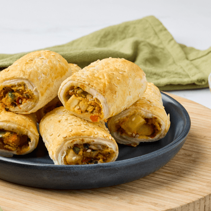 Roasted Vegetable Sausage Rolls with Tomato Sauce