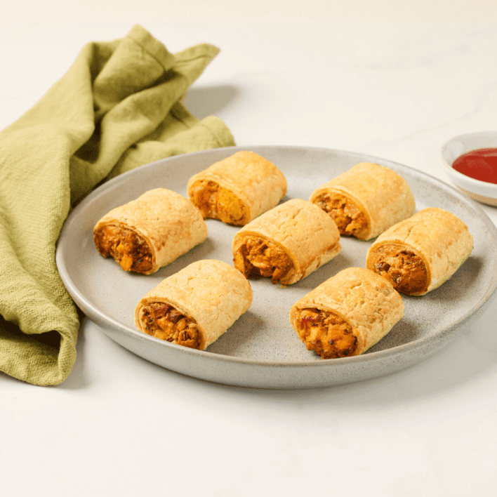 Sweet Potato & Thyme Sausage Rolls with Tomato Sauce
