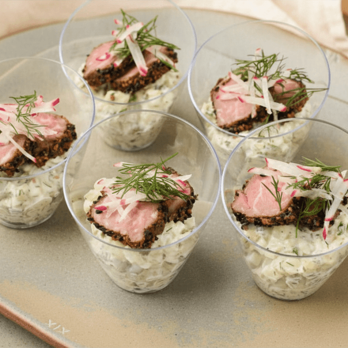 Peppered Beef & Potato Salad Cup