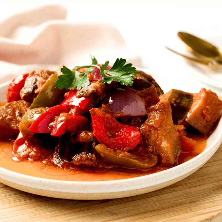 Ratatouille with Eggplant, Capsicum, Zucchini and Onion in Tomato Ragu (per serve)