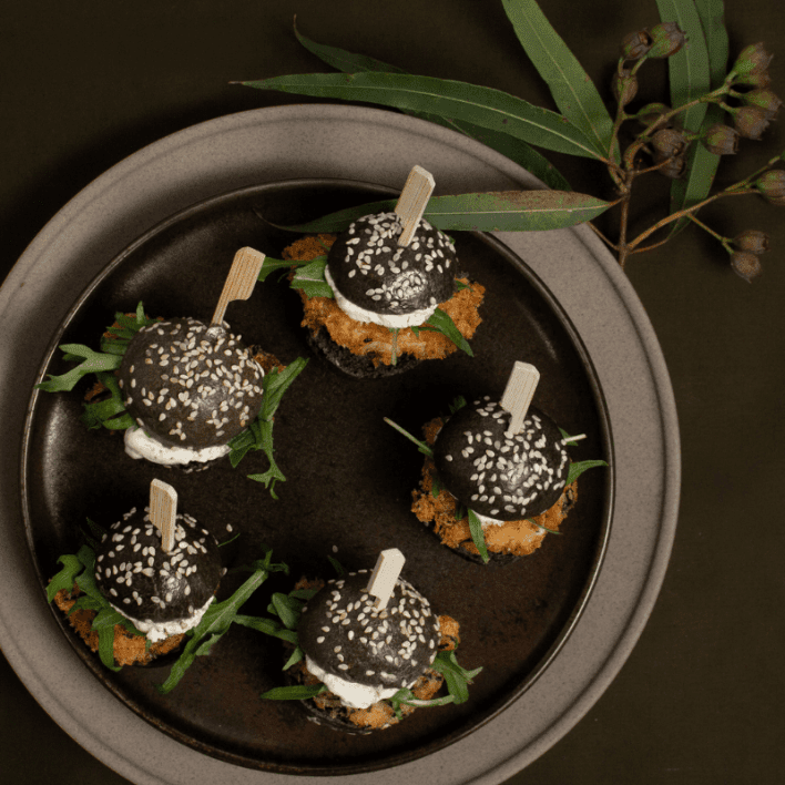 Lemon Myrtle Prawn Charcoal Bun