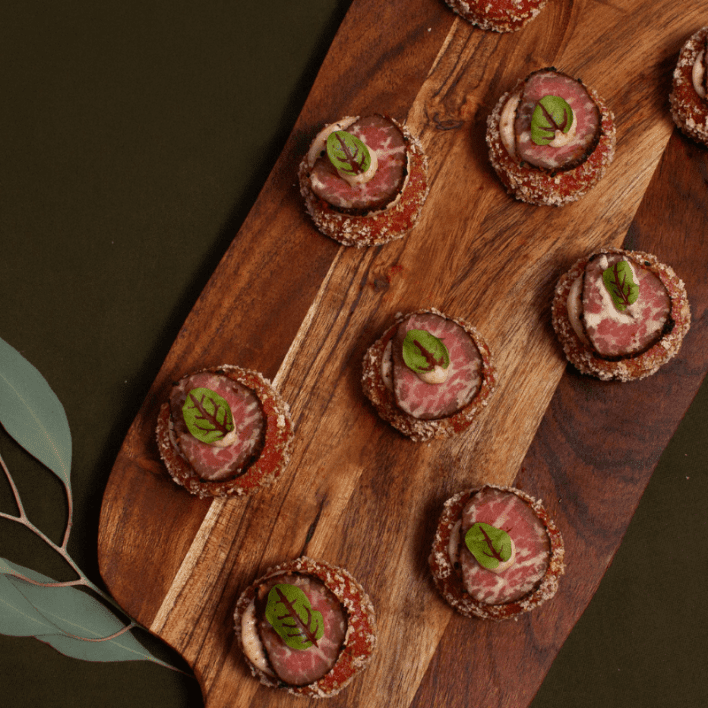NAIDOC Canapes - Pepper Leaf Beef