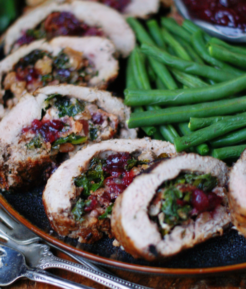 Cranberry and Bacon Stuffed Pork Tenderloin