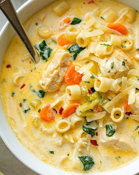 CREAMY CHICKEN DITALINI SOUP
