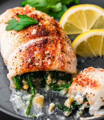 Spinach Stuffed Flounder
