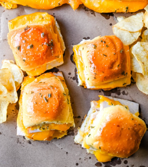 Garlic Herb Turkey and Cheddar Sliders 