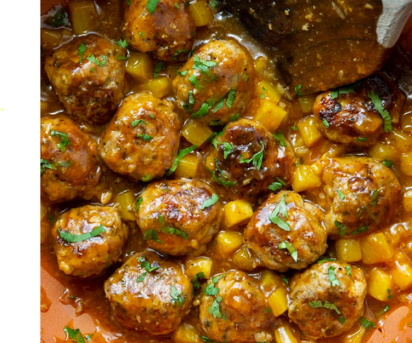 Pineapple Jerk Chicken Meatballs