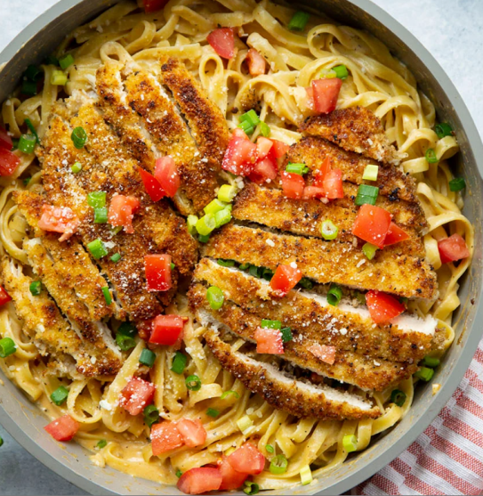 Crispy Cajun Chicken Fettuccine Alfredo