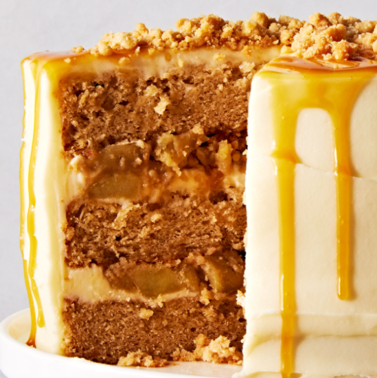 Salted Caramel Apple Crumble Cake