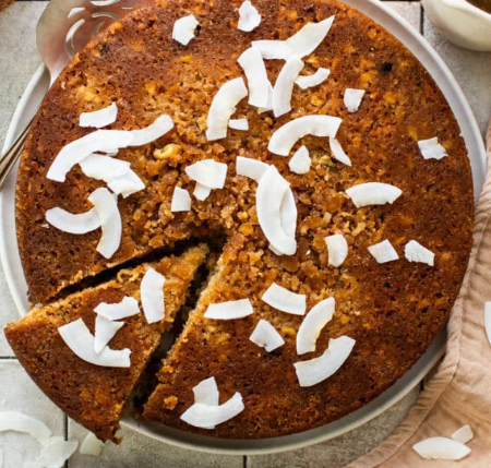 Upside Down Caribbean Coconut Rum Cake