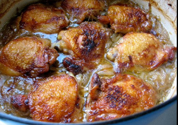 Beer Braised Chicken and Onions