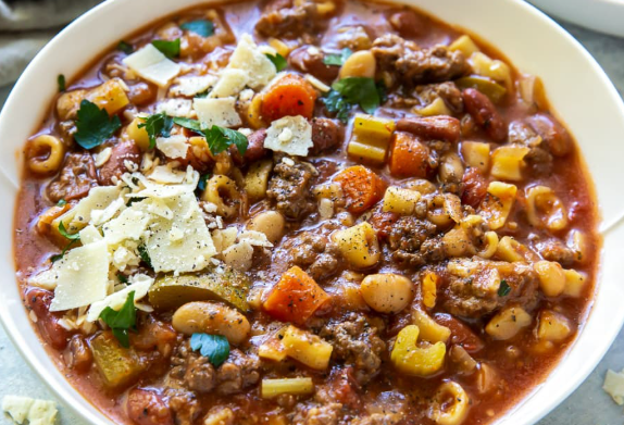 Beefy Minestrone Soup