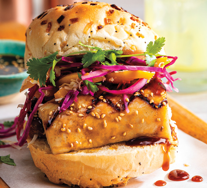 GRILLED MAHI WITH COCONUT MANGO SLAW