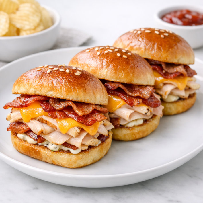TURKEY BACON CHEDDAR SLIDERS