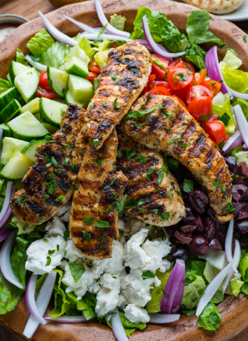 GRILLED CHICKEN GREEK CHOP SALAD