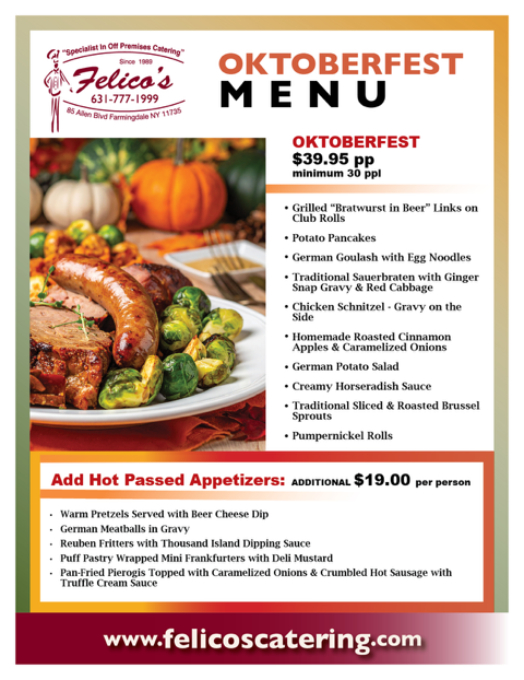 Oktoberfest Menu