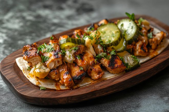 #4 Grilled Chicken Shawarma/Garlic Butter Salmon/Falafel