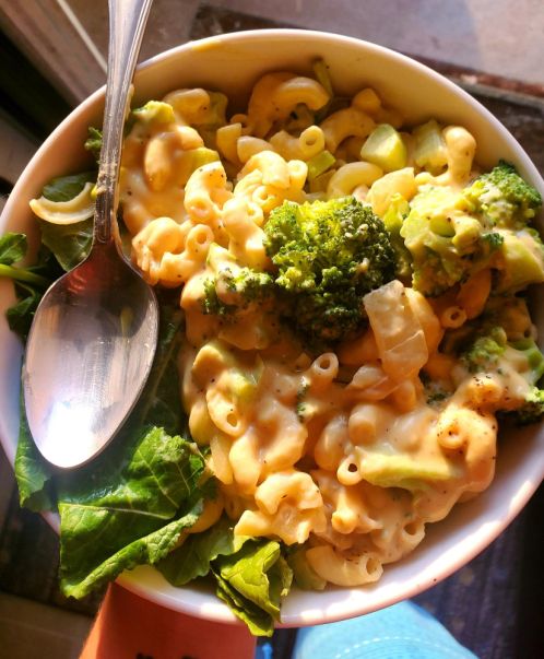 Macaroni Cheese with Peas and Broccoli