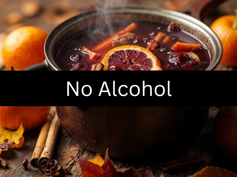 Hot Mulled Wine with Christmas Spices (No Alc)