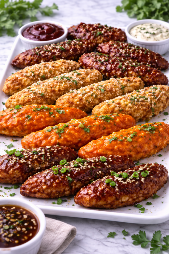 Coconut, Buffalo Or Asian Glazed Chicken Fingers