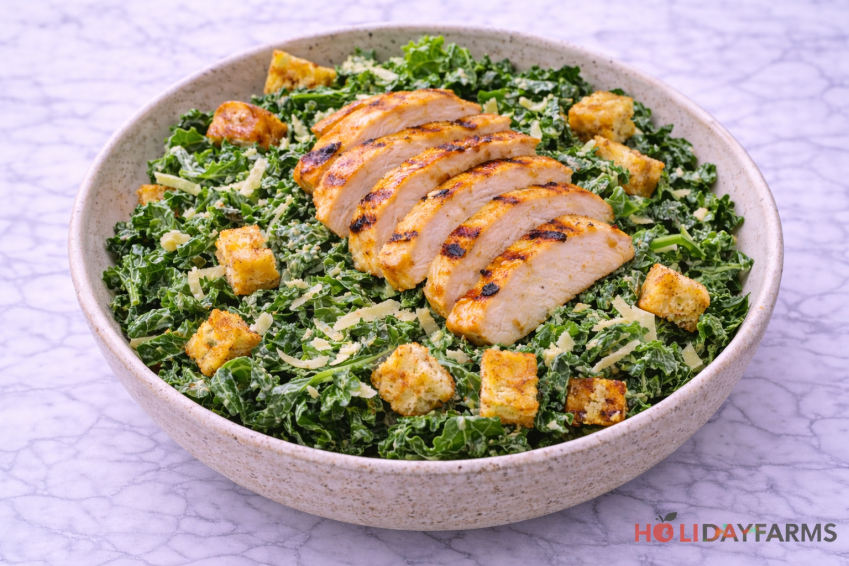 Kale Caesar Salad with Chicken