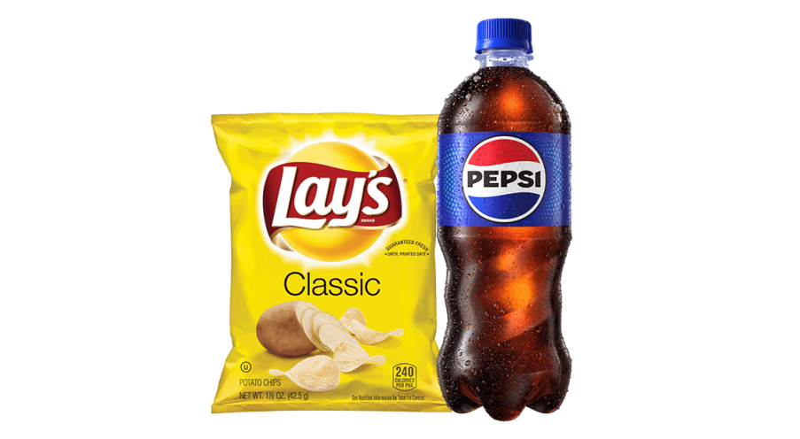20oz Bottled Soda & Chips