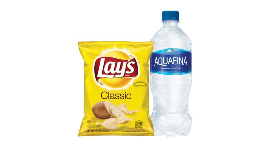 20oz Bottled Water & Chips