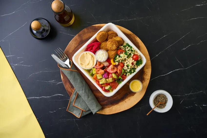 Falafel and Couscous Mezze Bowl