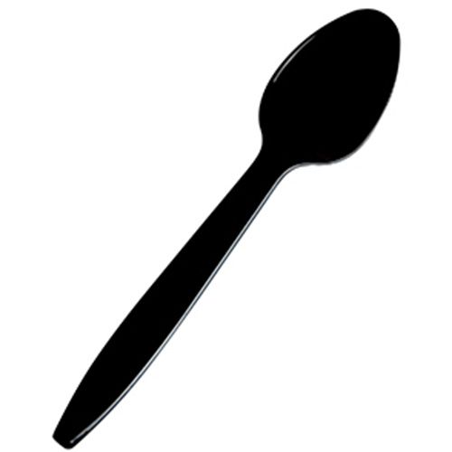 10" Black Disposable Serving Spoon