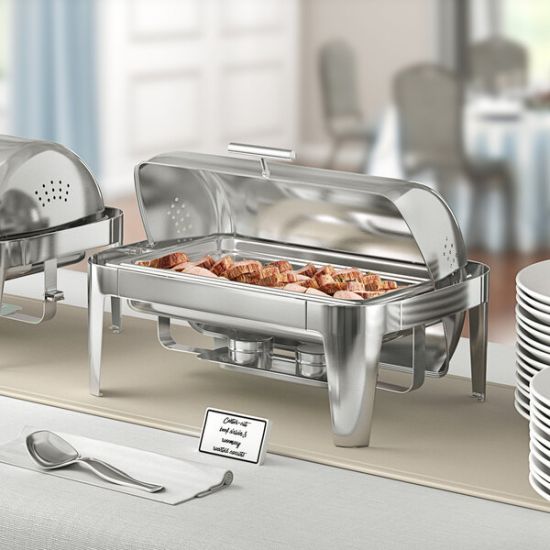 Full Size Chrome Roll Top Chafer Rental