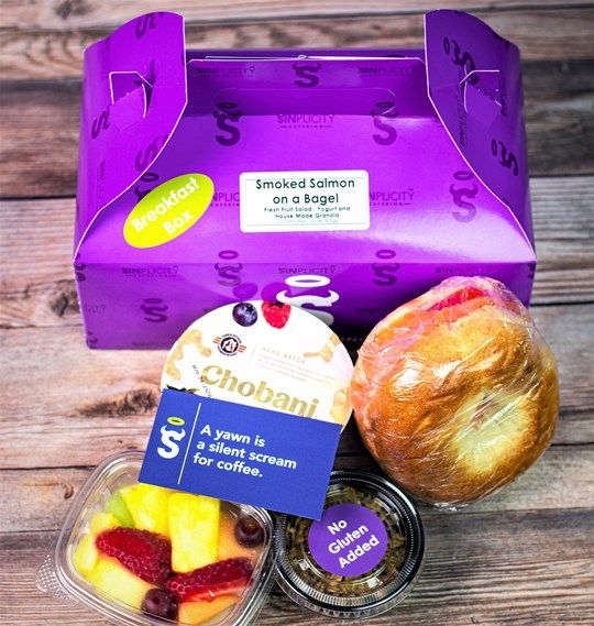 Hearty Breakfast Box - Smoked Salmon on a Bagel