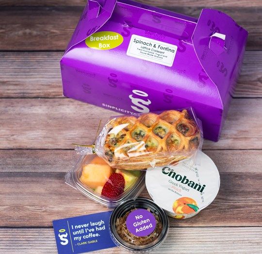 Hearty Breakfast Box - Spinach & Fontina Lattice Croissants