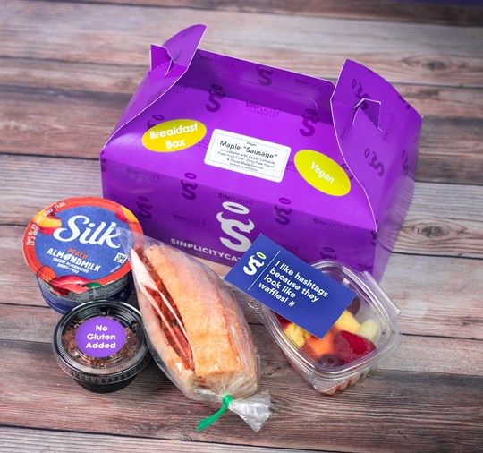 Hearty Breakfast Box - Vegan Maple Sausage on Ciabatta