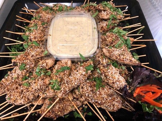 Pecan Chicken Skewers With Honey Mustard Sauce (Cold)