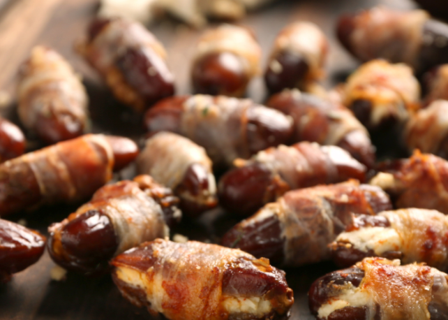 Bacon-Wrapped Dates with Chorizo